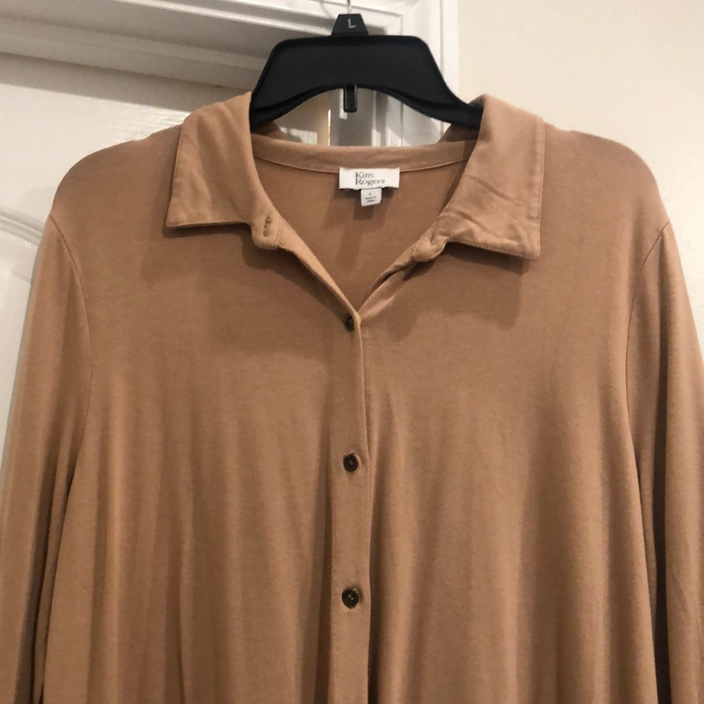 Long cotton button up, long sleeve blouse